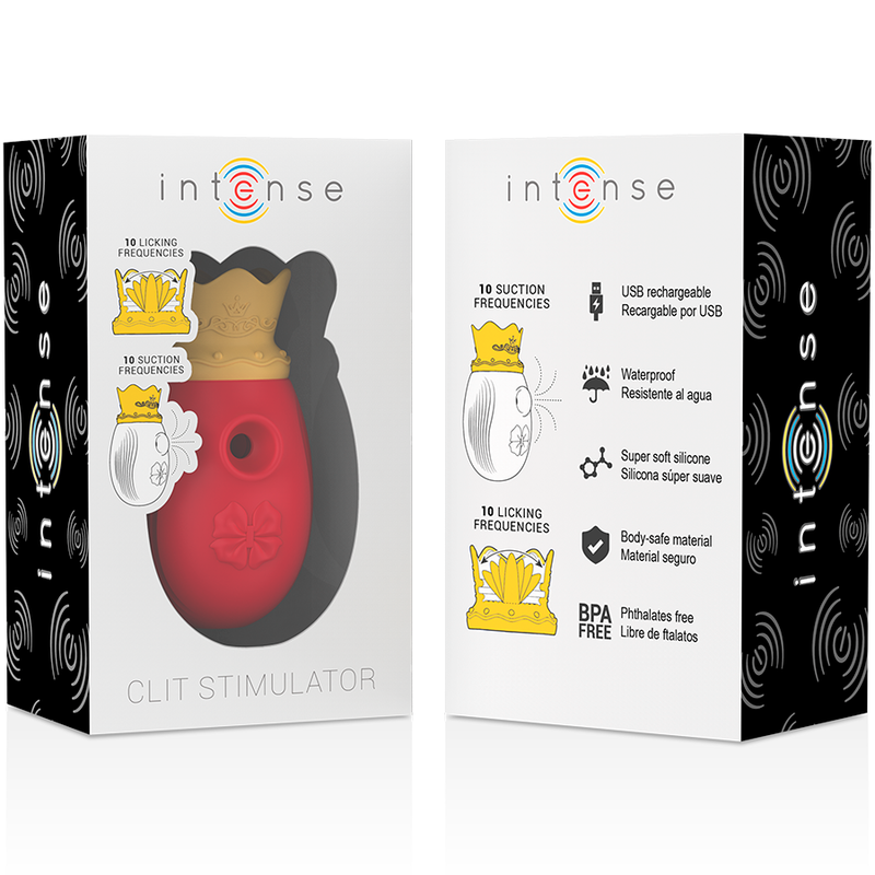 INTENSE - Estimulador de clítoris con succión y licking rojo