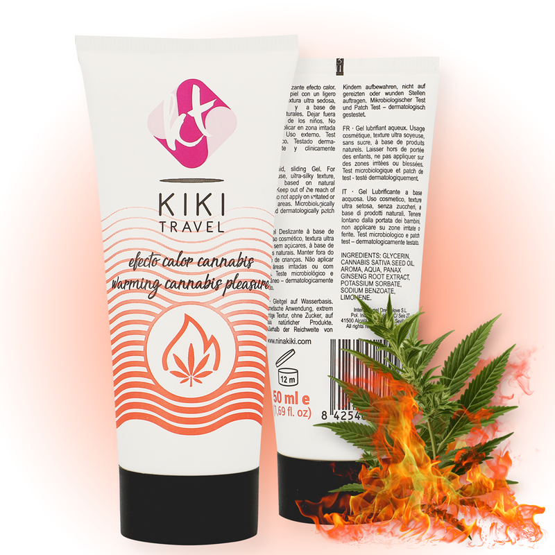 KIKÍ Travel — gel lubricante sabor a cannabis efecto calor intenso 50 ml