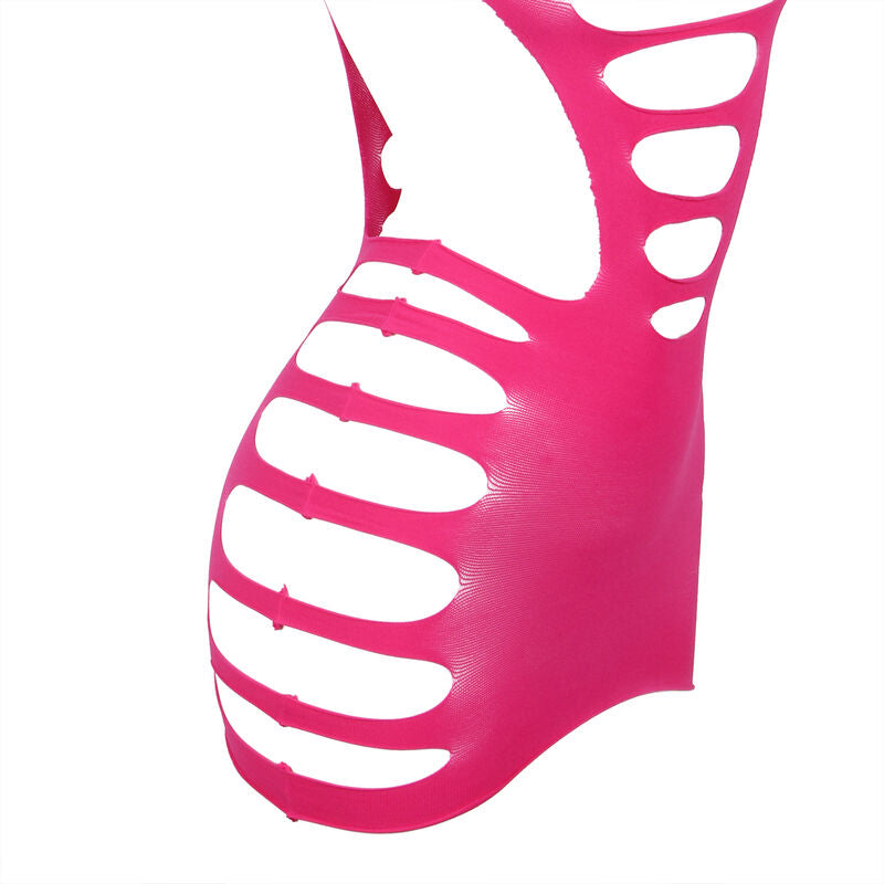 Subblime — Vestido de rejilla elástico manga larga rosa talla única