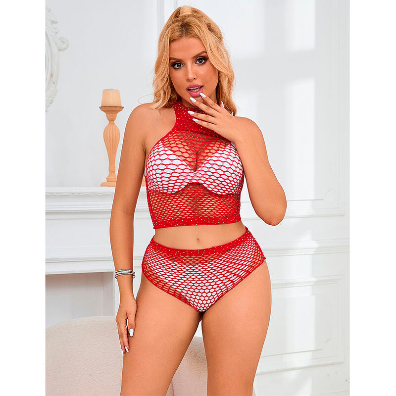 Subblime — Set de rejilla con brillantes rojo talla única