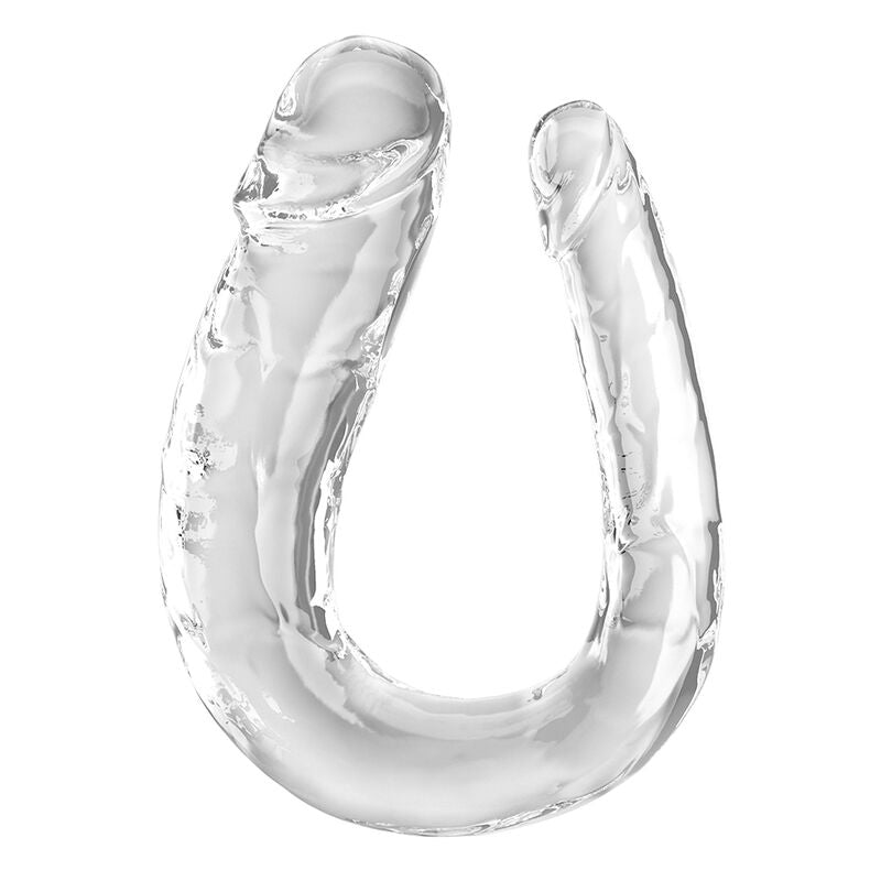 KING COCK - double trouble dildo doble 44 cm transparente