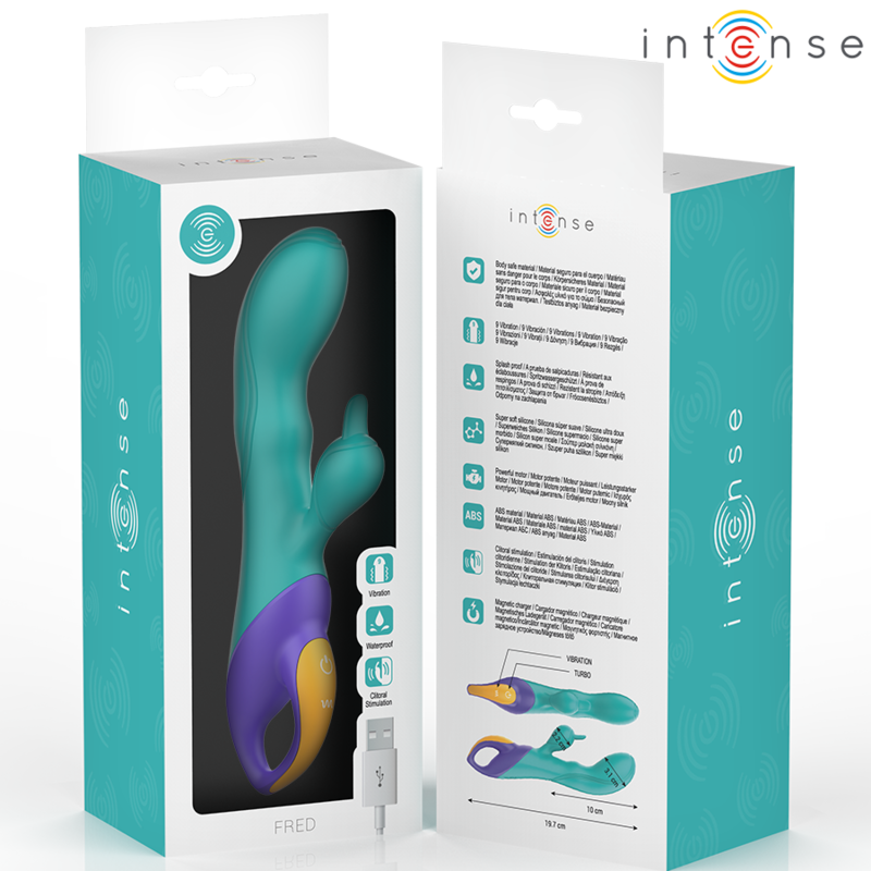INTENSE - Fred vibrador rabbit recargable azul
