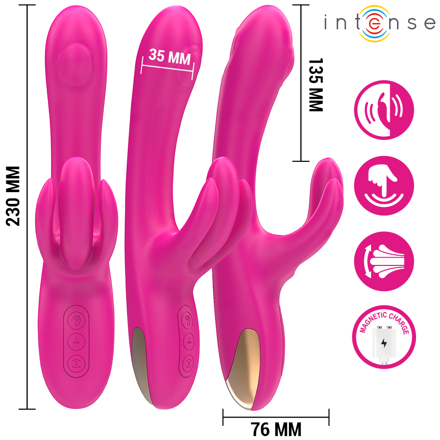 INTENSE Britney — vibrador multifunción rabbit rosa (23 cm)