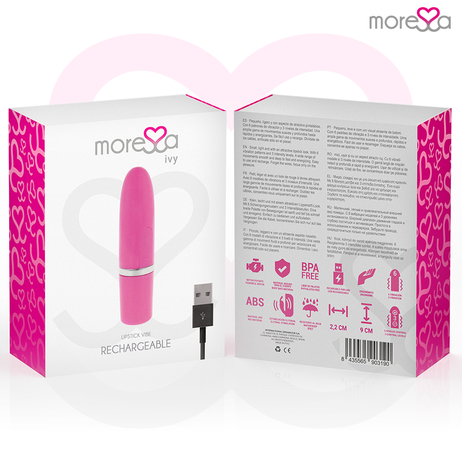 MORESSA - Ivy masajeador simulador labial de viaje rosa