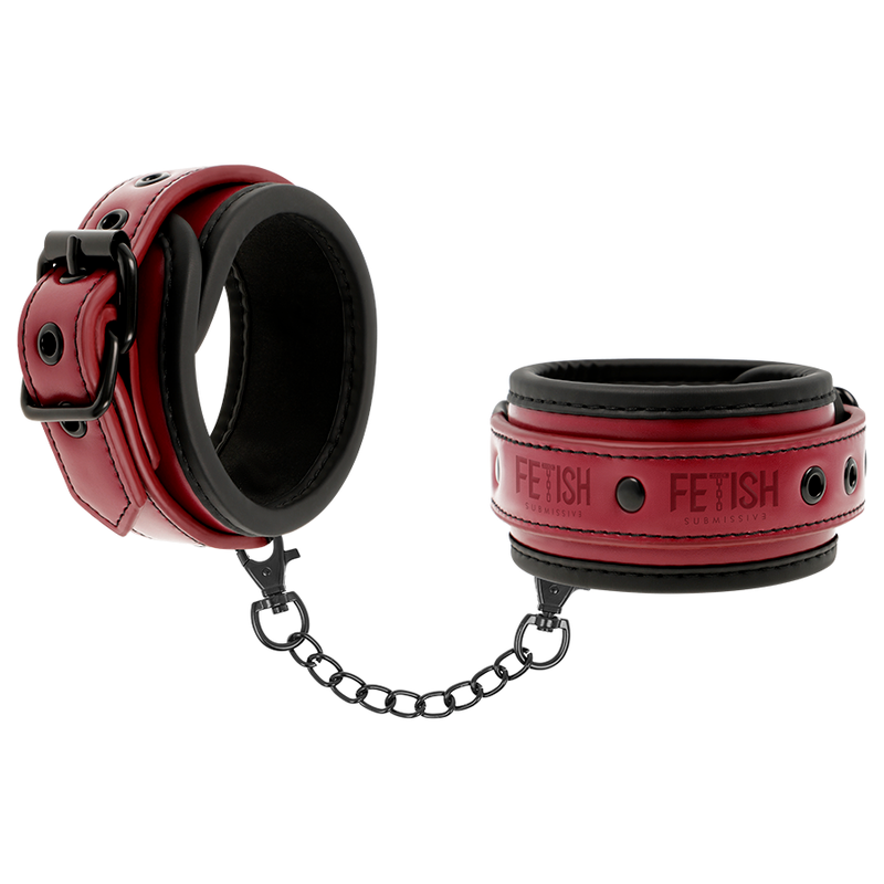 FETISH SUBMISSIVE DARK ROOM - Esposas cuero vegano con forro de neopreno