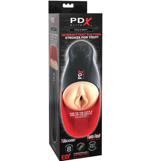 PDX Elite Fuck-O-Matic — masturbador con succión y doble vibración