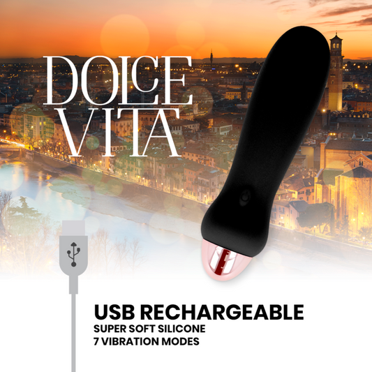 Dolce Vita Five — vibrador recargable 7 velocidades negro
