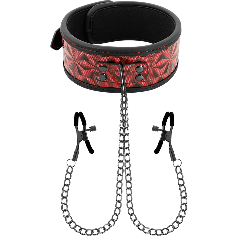 BEGME — Red Edition collar con cadenas y pinzas pezones con forro de neopreno