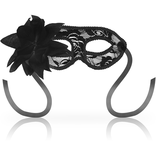 Ohmama — antifaz con encajes y flor negro