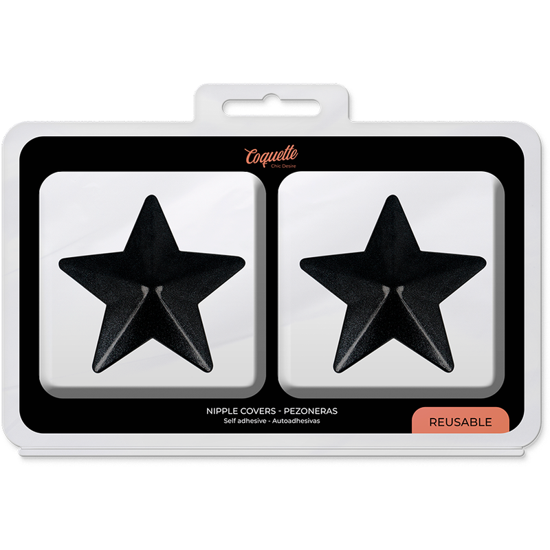 COQUETTE Chic Desire — cubrepezones metal estrellas negro