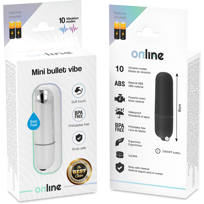 ONLINE - Mini bala vibradora plateada