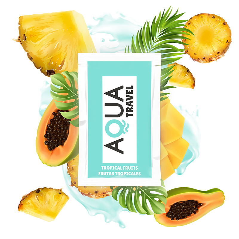Aqua Travel — lubricante base agua sabor frutas tropicales 6 ml