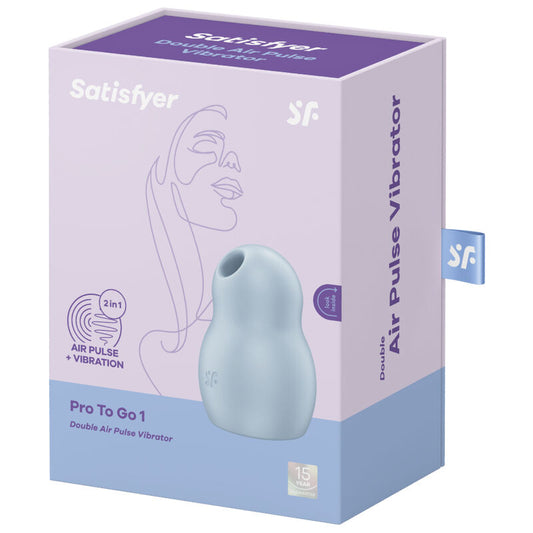 SATISFYER - Pro To Go 1 estimulador y vibrador doble azul