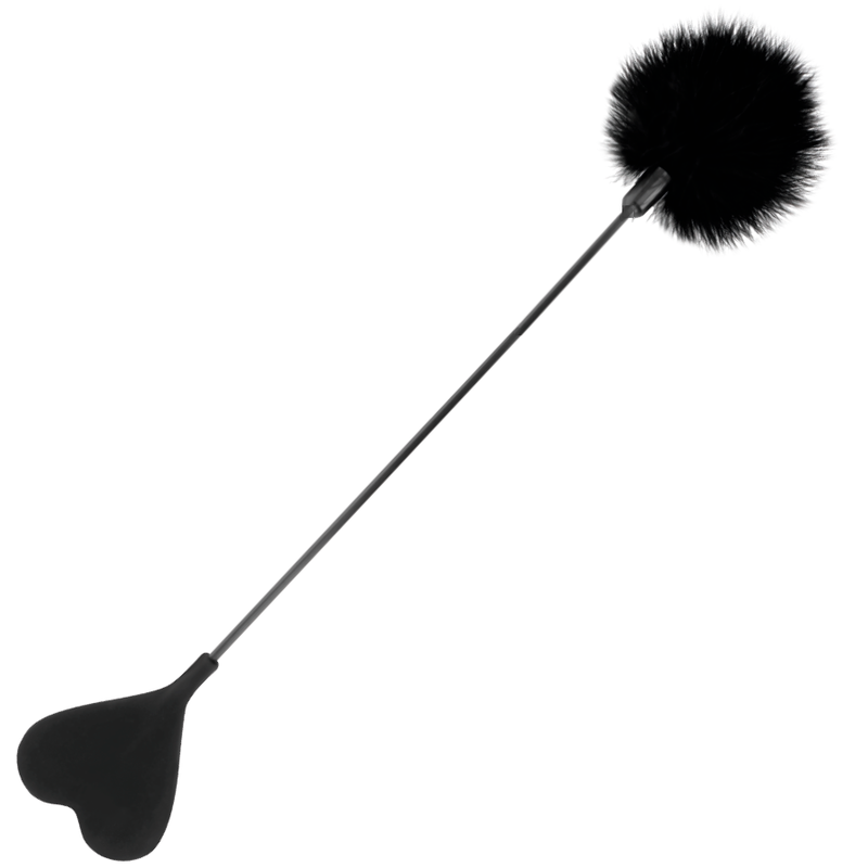 DARKNESS — Fusta con pluma Love negro 40 cm