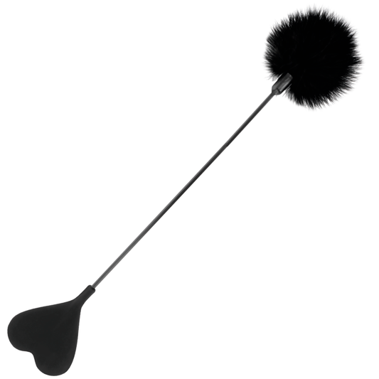 DARKNESS — Fusta con pluma Love negro 40 cm