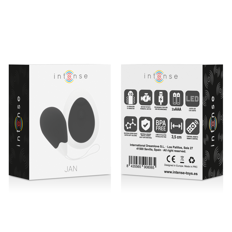 NTENSE - Jan huevo vibrador control remoto negro