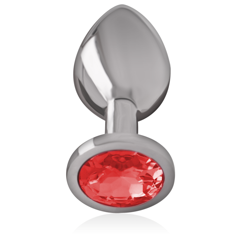 INTENSE - PLUG ANAL METAL ALUMINIO CON CRISTAL ROJO TALLA M