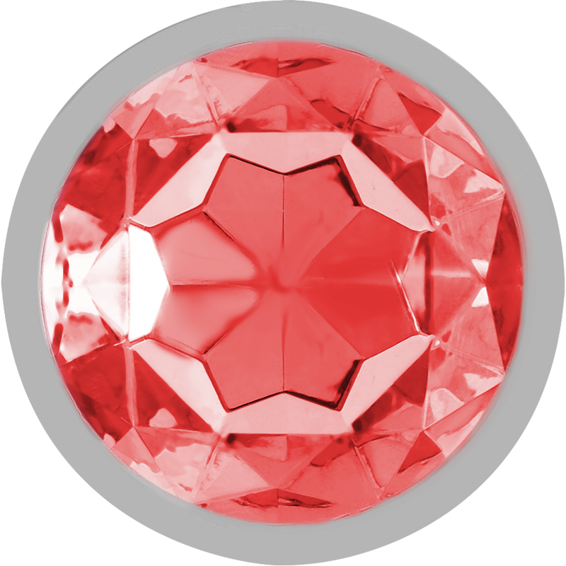 INTENSE - PLUG ANAL METAL ALUMINIO CON CRISTAL ROJO TALLA M