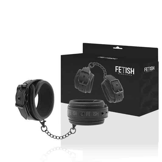 FETISH SUBMISSIVE - Esposas cuero vegano con forro de neopreno