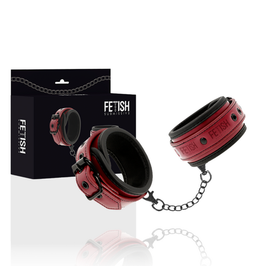 FETISH SUBMISSIVE DARK ROOM - Esposas cuero vegano con forro de neopreno