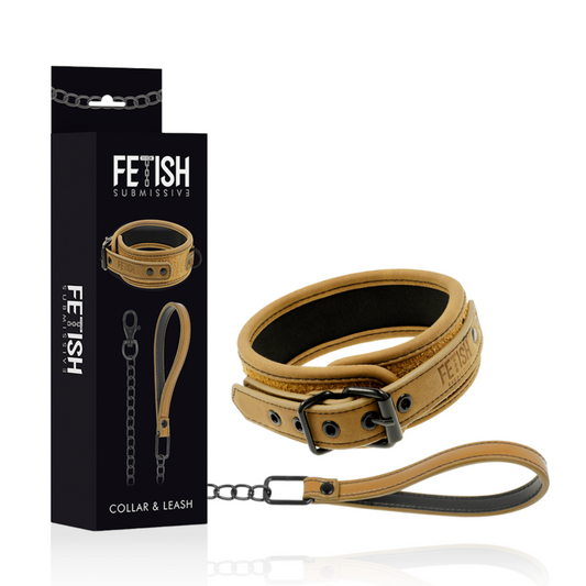 FETISH SUBMISSIVE ORIGEN — Collar con cadena con forro de neopreno