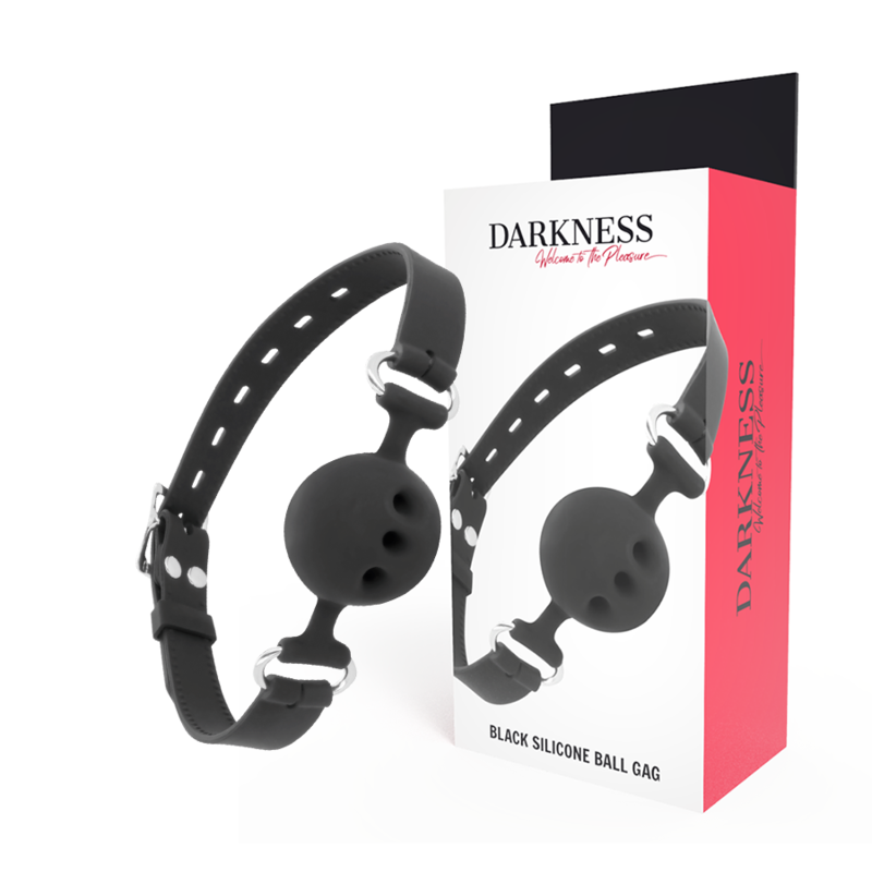 DARKNESS - Mordaza transpirable silicona negro