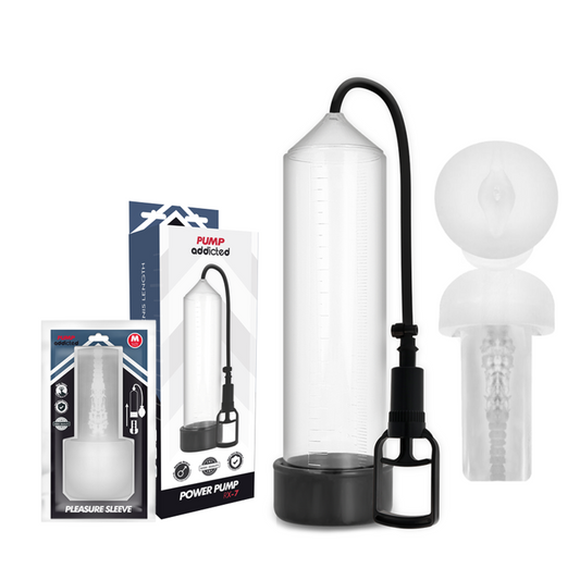 PUMP ADDICTED - Bomba erección rx7 transparente con estimulador