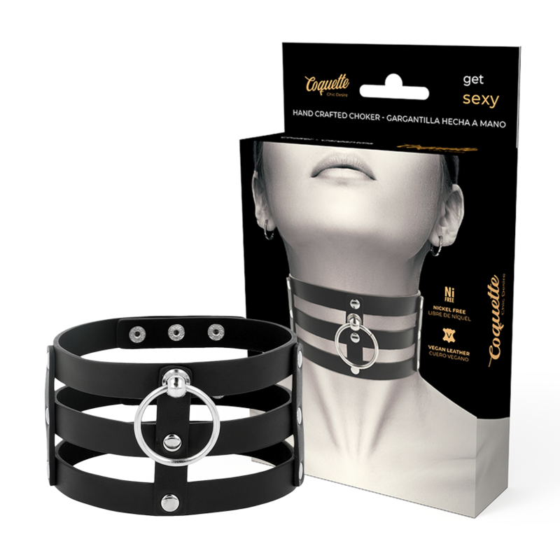COQUETTE CHIC DESIRE — Choker cuero vegano estilo fetish