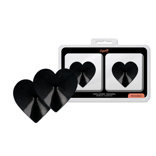 COQUETTE Chic Desire — cubrepezones metal corazones negro