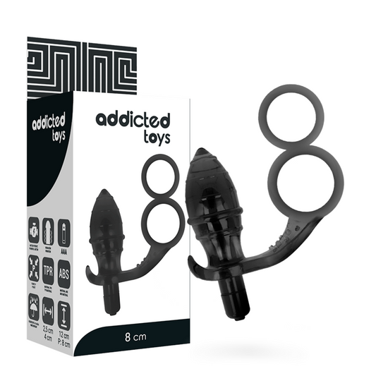 ADDICTED TOYS - PLUG ANAL CON ANILLO DOBLE NEGRO