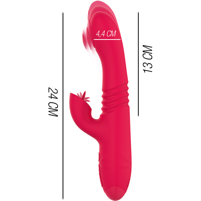 INTENSE Dua — vibrador multifunción Up & Down con lengua rojo