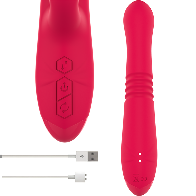 INTENSE Dua — vibrador multifunción Up & Down con lengua rojo