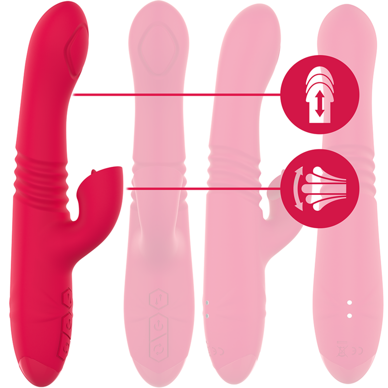 INTENSE Dua — vibrador multifunción Up & Down con lengua rojo