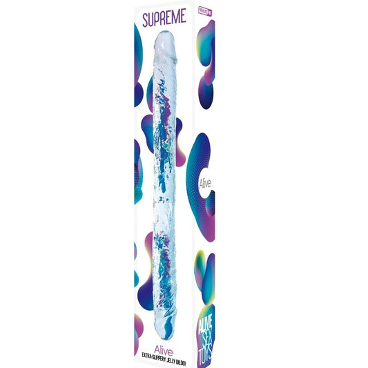 ALIVE - supreme dildo realístico doble transparente 38.5 cm