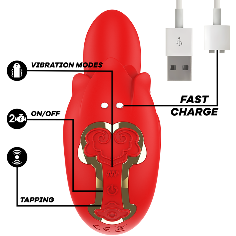 MIA - Selena estimulador Vibrating + Tapping rojo
