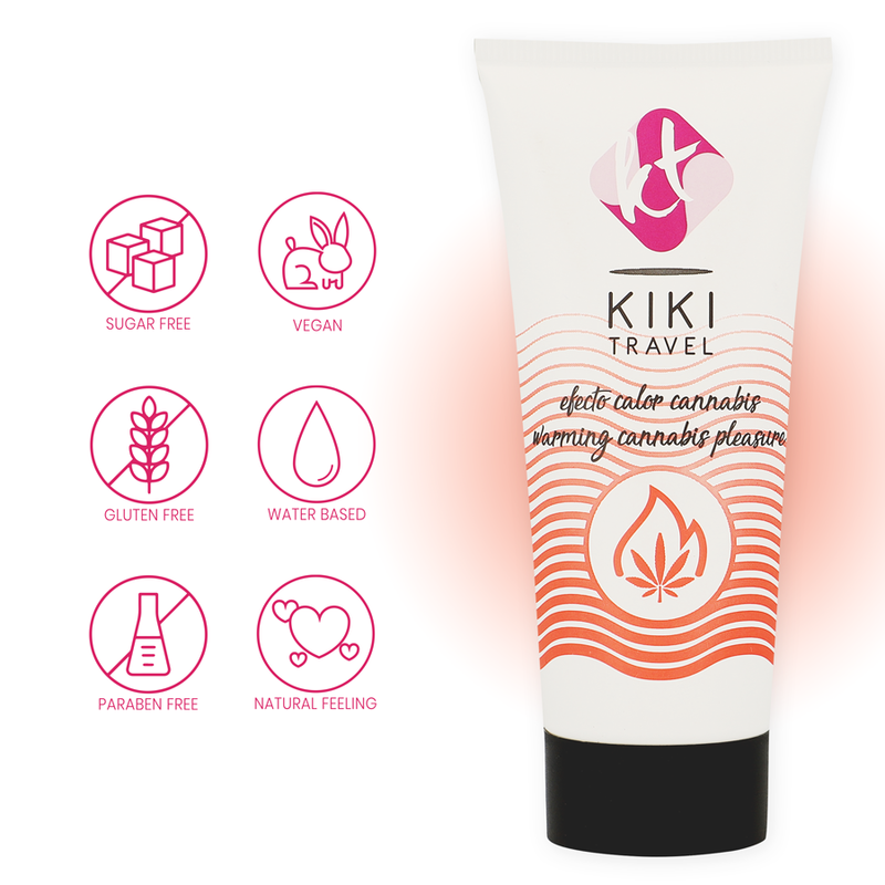 KIKÍ Travel — gel lubricante sabor a cannabis efecto calor intenso 50 ml