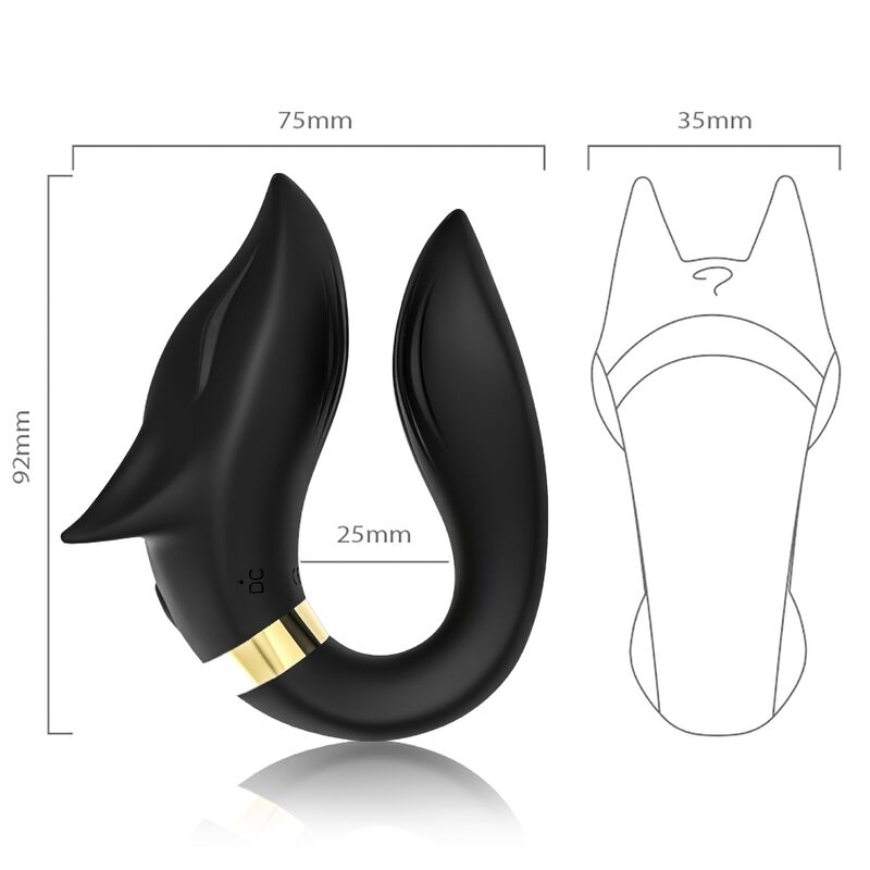 ARMONY Fox — vibrador para parejas con control remoto negro