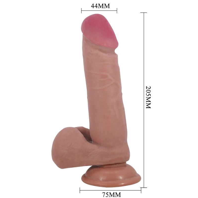 PRETTY LOVE — sliding skin series dildo realístico con ventosa piel deslizante mulato 20,5 cm