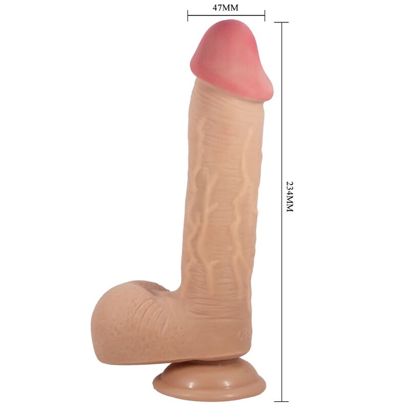 PRETTY LOVE — sliding skin series dildo realístico con ventosa piel deslizante natural 23,4 cm