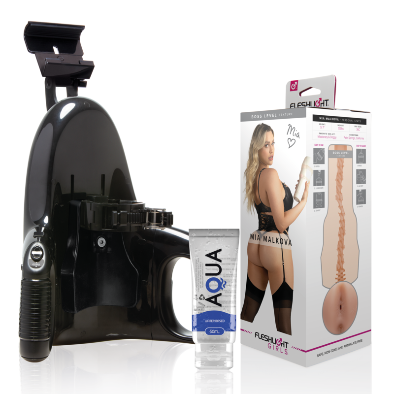 FLESHLIGHT Mia Malkova Boss Level — set con Universal Launch y lubricante