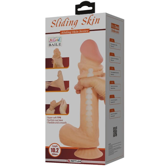 PRETTY LOVE — sliding skin series dildo realístico con ventosa piel deslizante 26 cm