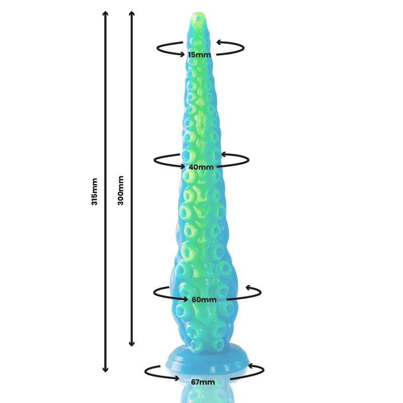 EPIC Scylla — dildo tentáculo fino fluorescente tamaño grande
