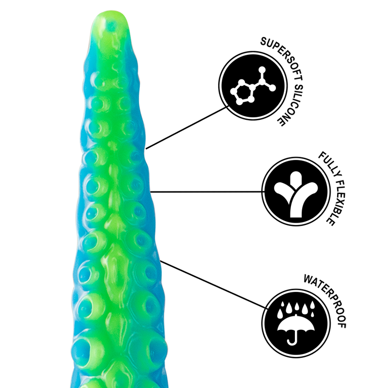 EPIC Scylla — dildo tentáculo fino fluorescente tamaño grande