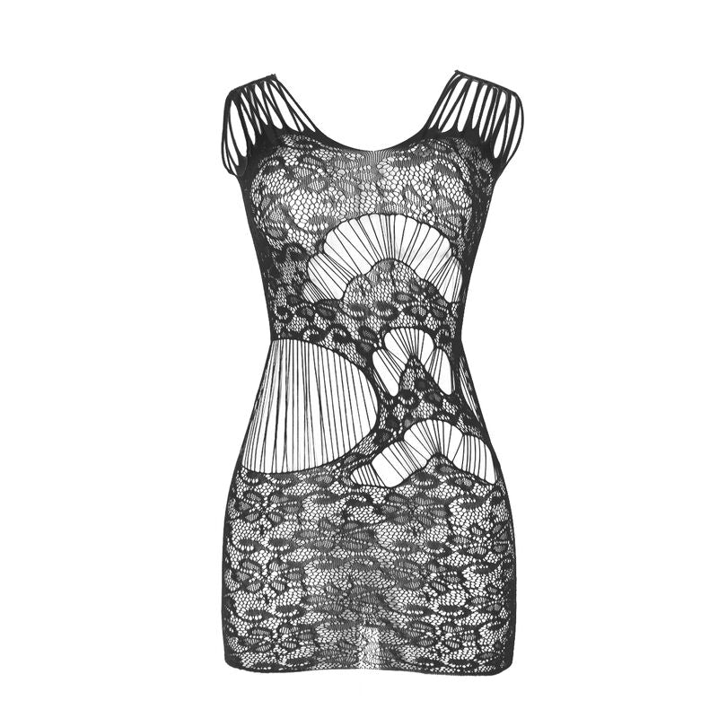 Subblime — Vestido largo de rejilla con espalda abierta negro talla única