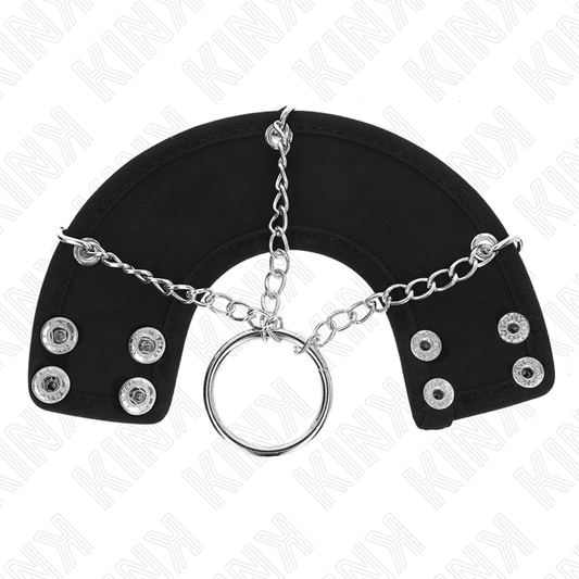 KINK — Anillo masculino con cadena metálica y cinturón de polipiel