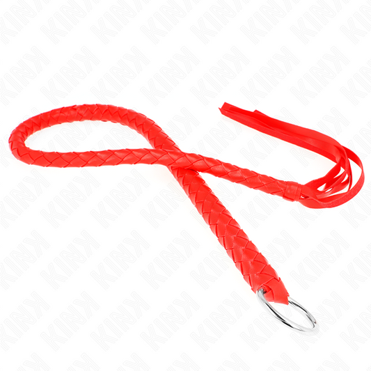 KINK — Látigo de serpiente con anillo de mano rojo 65 cm