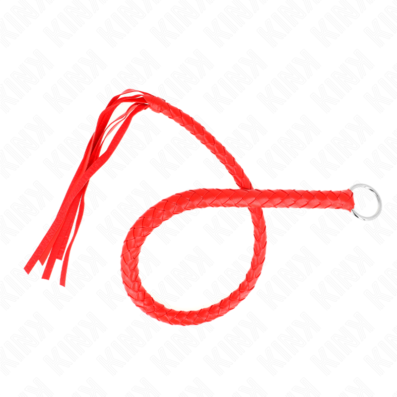 KINK — Látigo de serpiente con anillo de mano rojo 65 cm