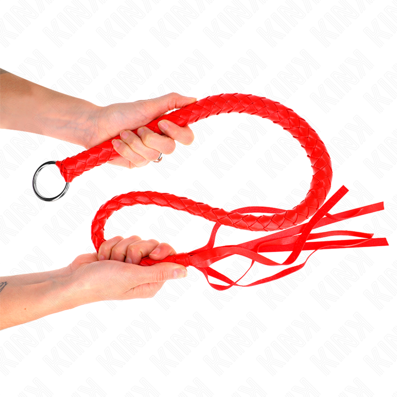 KINK — Látigo de serpiente con anillo de mano rojo 65 cm
