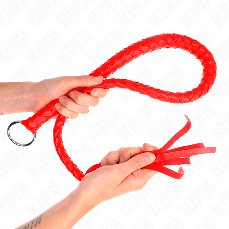 KINK — Látigo de serpiente con anillo de mano rojo 65 cm