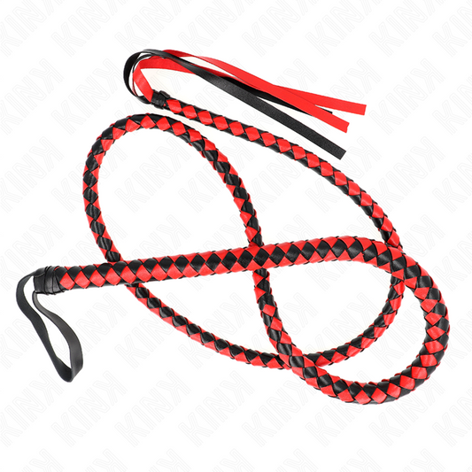 KINK — Látigo de serpiente largo rojo/negro 210 cm